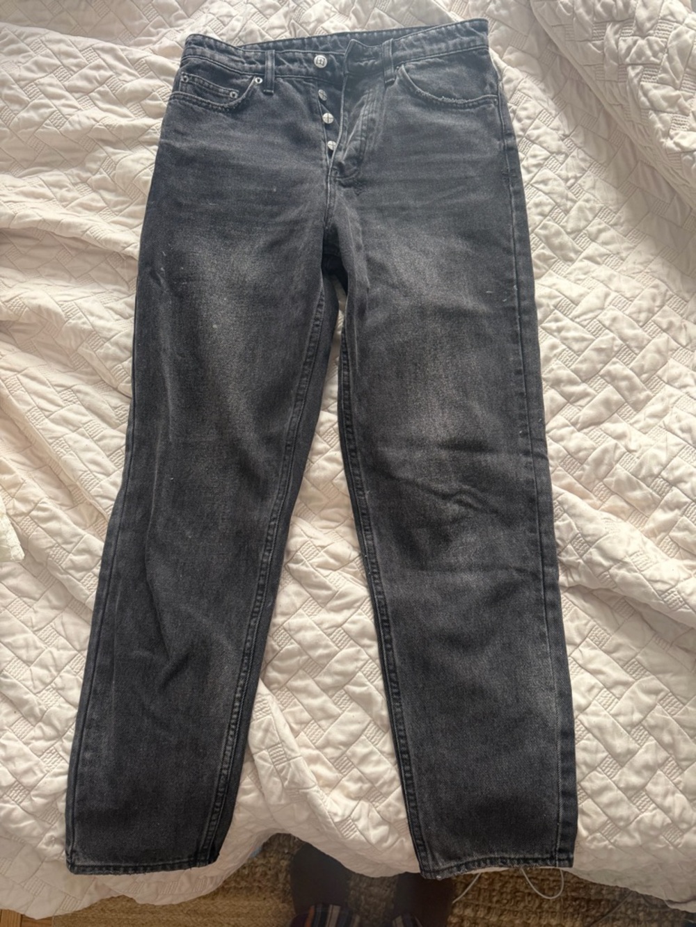 Ksubi Black Straight Leg High-Rise Button-Fly Jeans 100% cotton